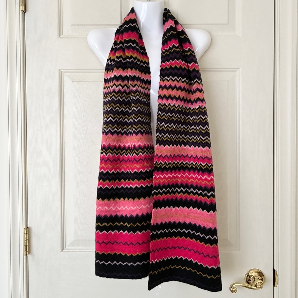 NWT Halogen Cashmere Chevron Stripe Long Scarf Muffler 13” x 72”